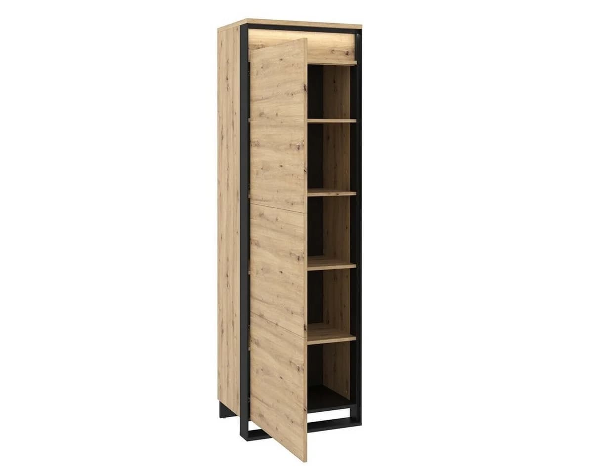 Compleo Kleiderschrank LIMA Schwarz Push-to-Open Modern Loft