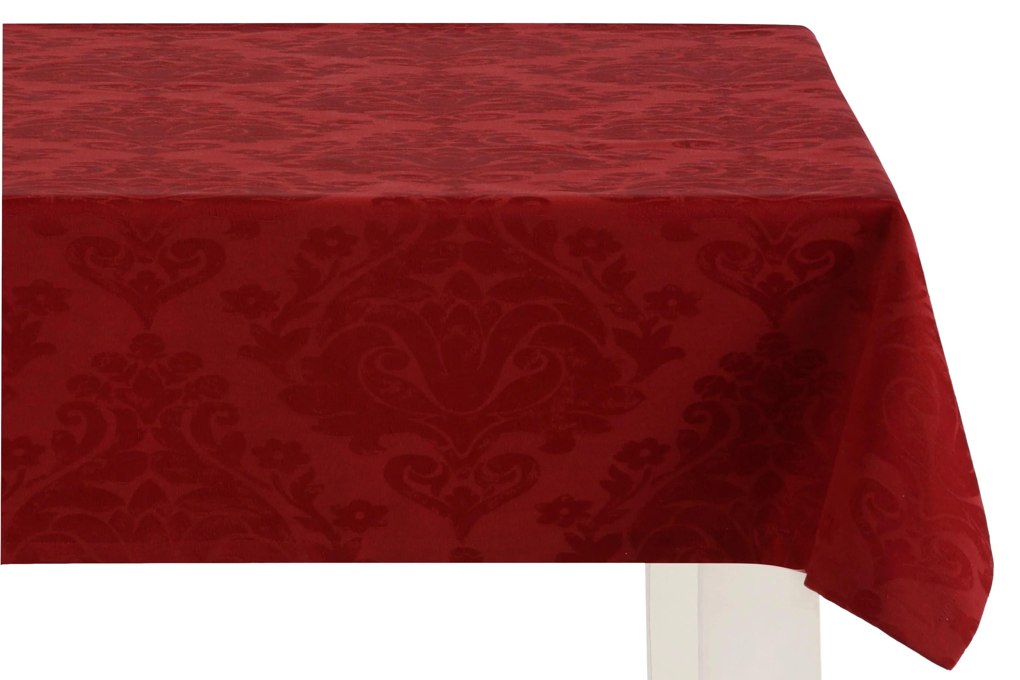 DREAMS Mitteldecke Ornament Jacquard Rot 110x110 cm