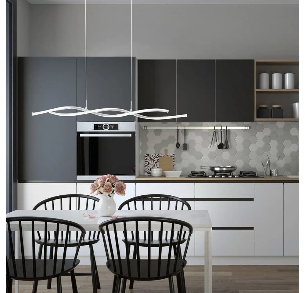 SellTec LED Pendelleuchte Welle Silber Dimmbar Memory Funktion - Bild 3