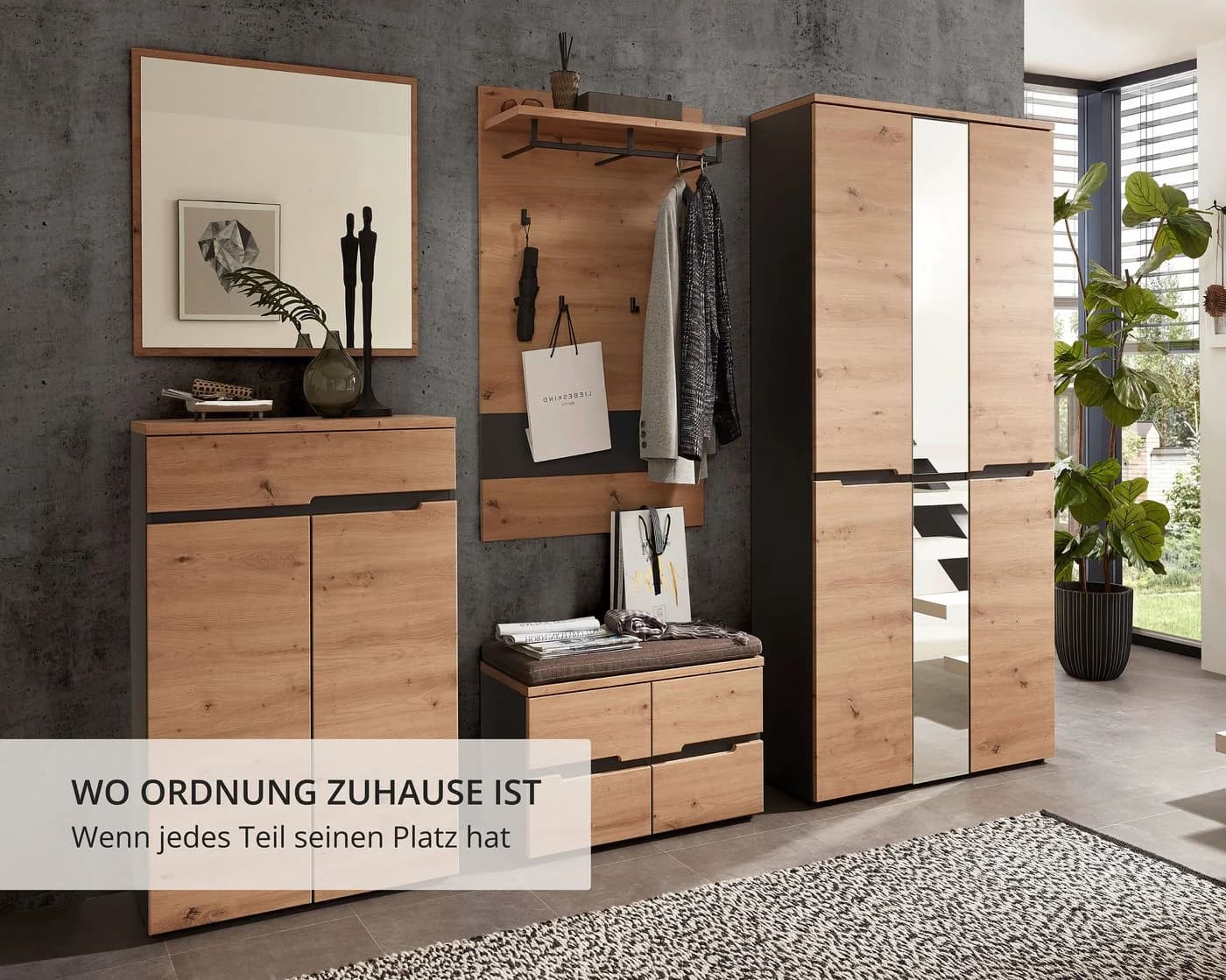 Garderoben-Set INNOSTYLE MEMPHIS Braun Artisan Eiche Modern - Bild 4