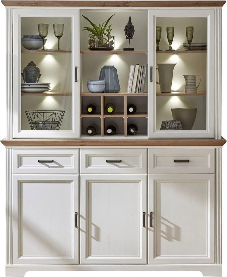 Vitrine INNOSTYLE Jasmin Weiß Eichefarben Modern