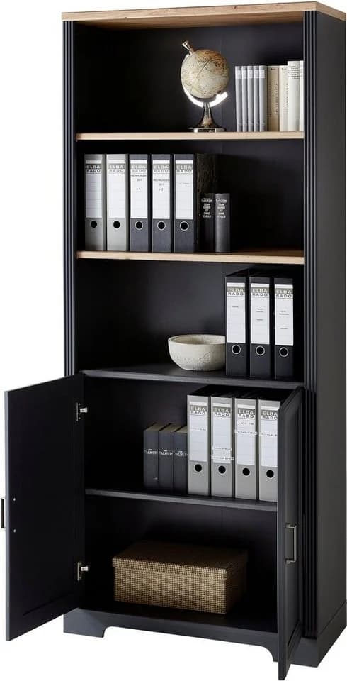Aktenschrank INNOSTYLE Graphit mit Eiche Absetzung - Bild 3
