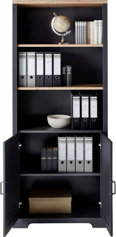 Aktenschrank INNOSTYLE Graphit mit Eiche Absetzung - Bild 4