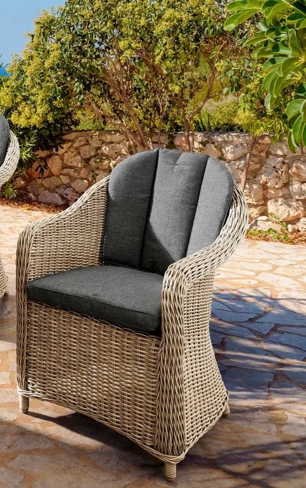 DESTINY Garten-Essgruppe MALAGA LUNA 13-tlg. Beige/Grau Aluminium Polyrattan