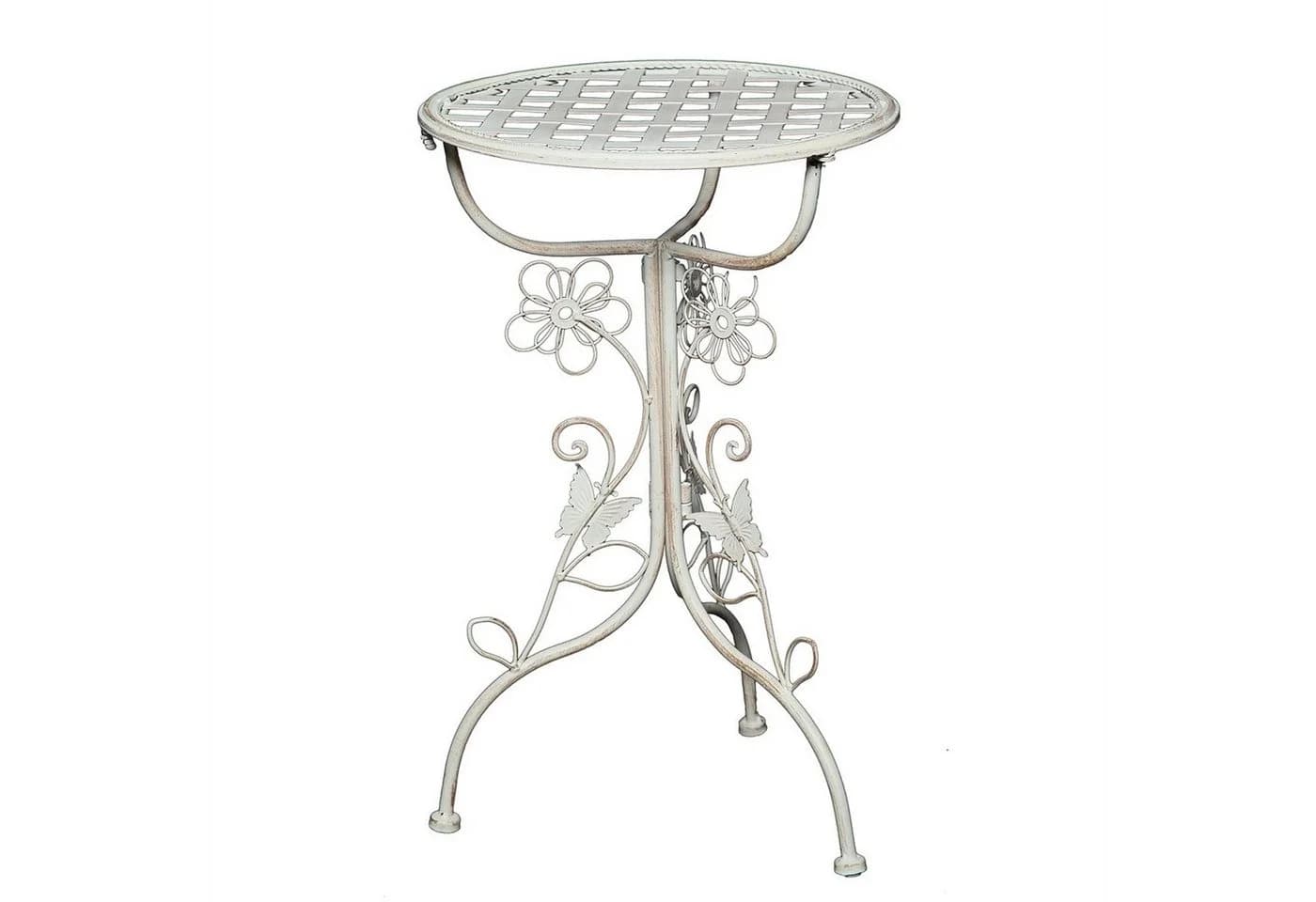 DESIGN DELIGHTS Beistelltisch Flora Weiß Vintage Deko