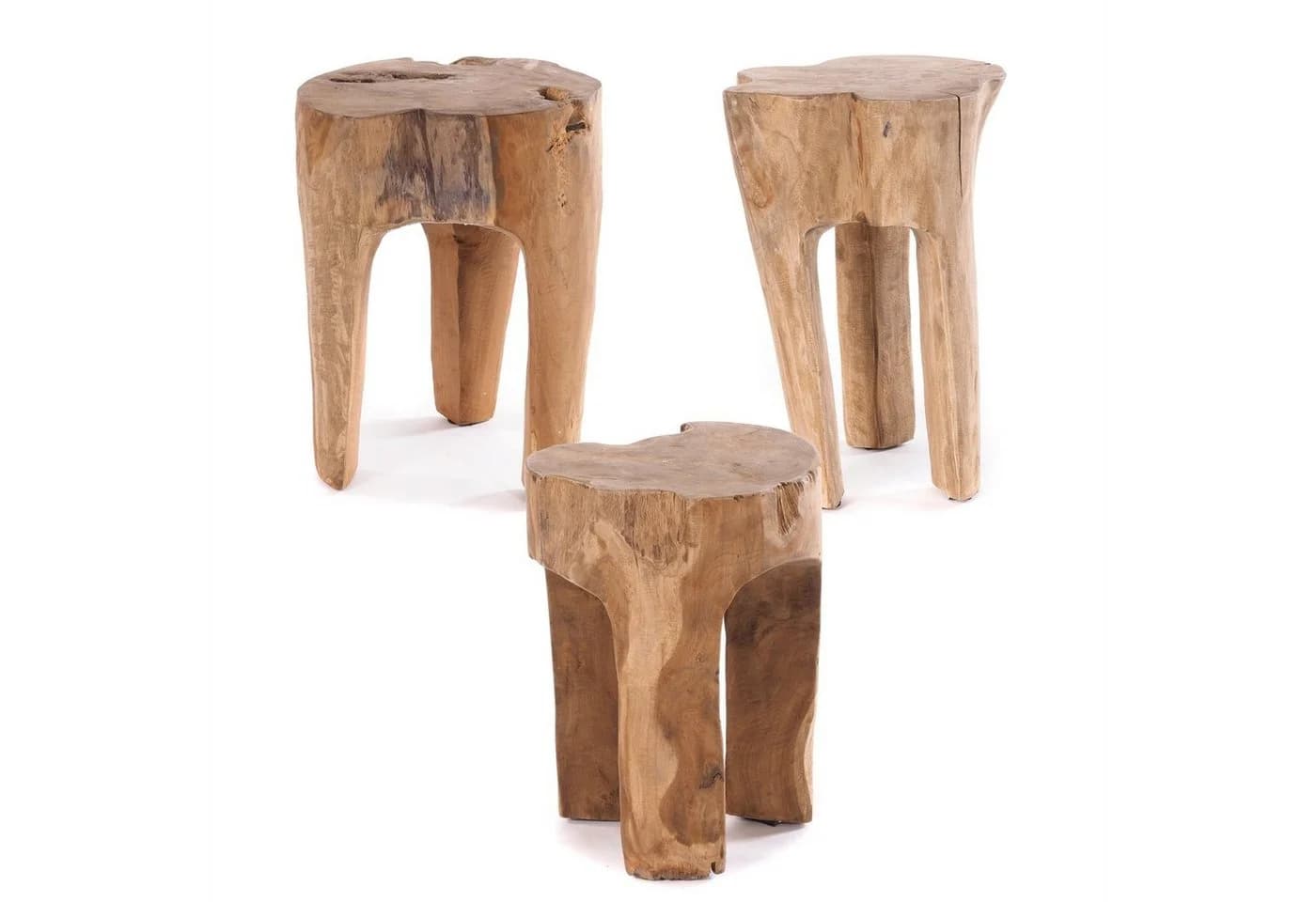 DESIGN DELIGHTS Baumstamm Hocker LOG Natur Massivholz Sitzhocker