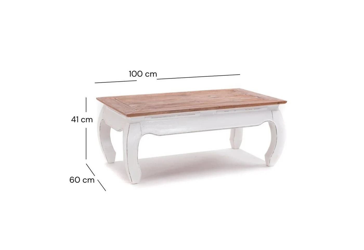 DESIGN DELIGHTS Couchtisch OPIUMTISCH EAST Altholz massiv Shabby Chic