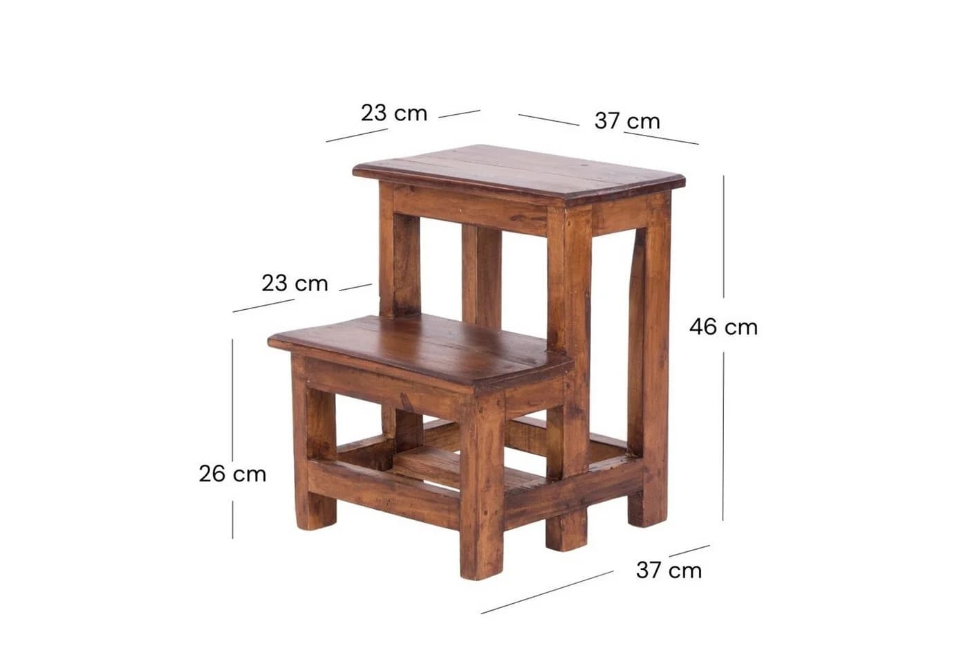 DESIGN DELIGHTS Trittleiter STEP Recyclingholz 46x37cm