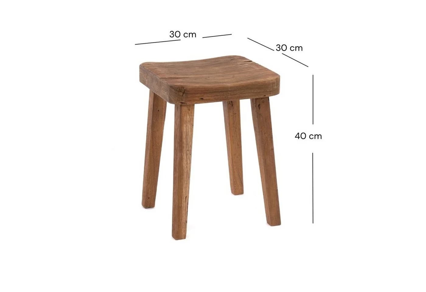 DESIGN DELIGHTS Hocker Lupo Massivholz