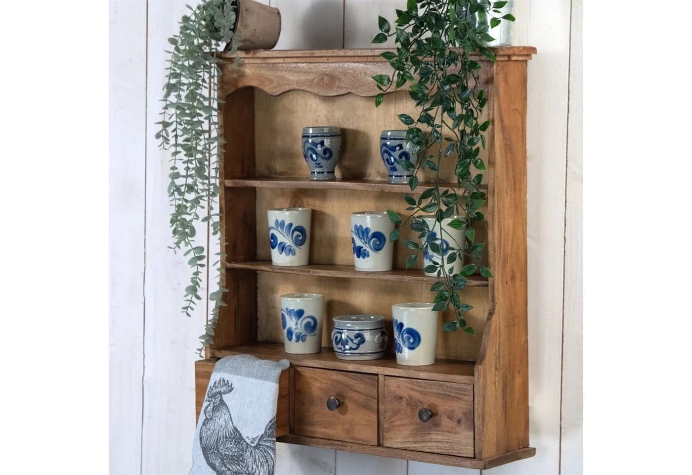 DESIGN DELIGHTS Wandregal Nelia Altholz 3 Schubladen - Bild 3