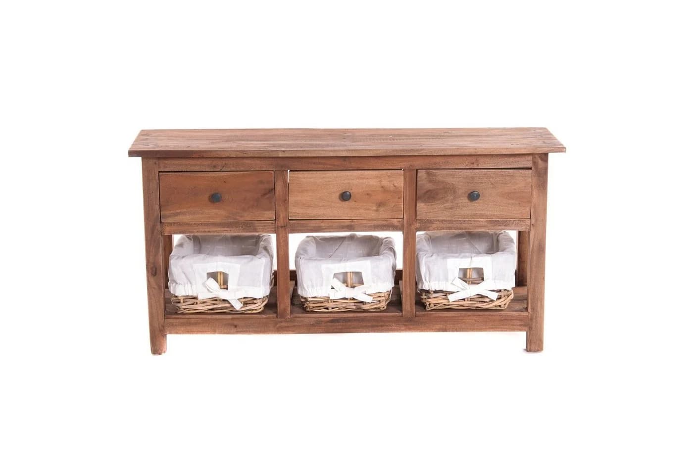 DESIGN DELIGHTS Kommode Rattan Massivholz Sideboard