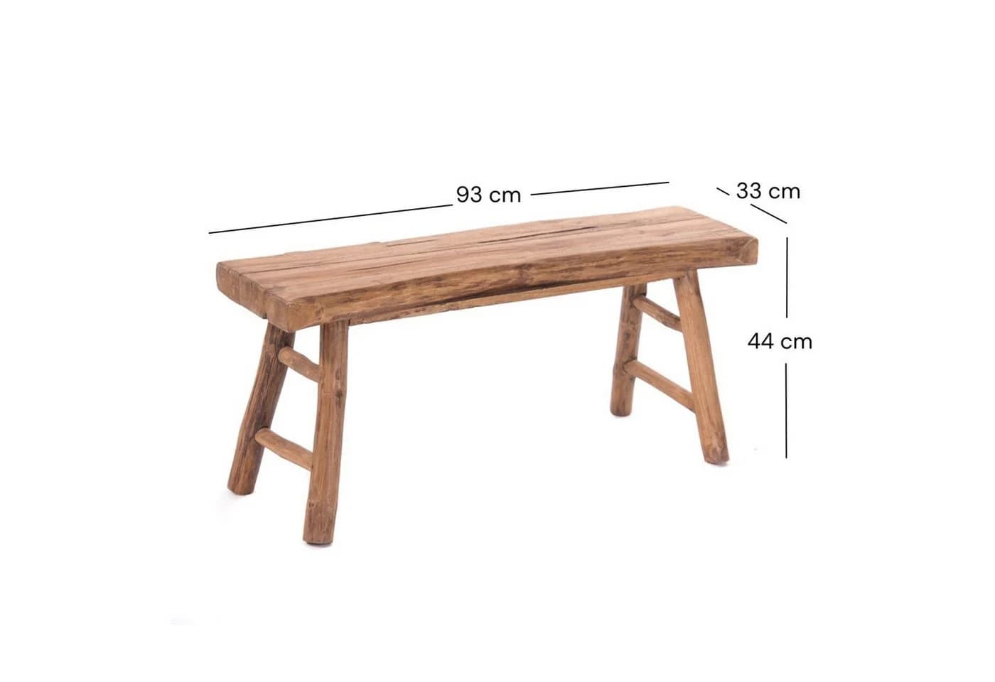DESIGN DELIGHTS Sitzbank MALU 93 Natur Massivholz Handarbeit