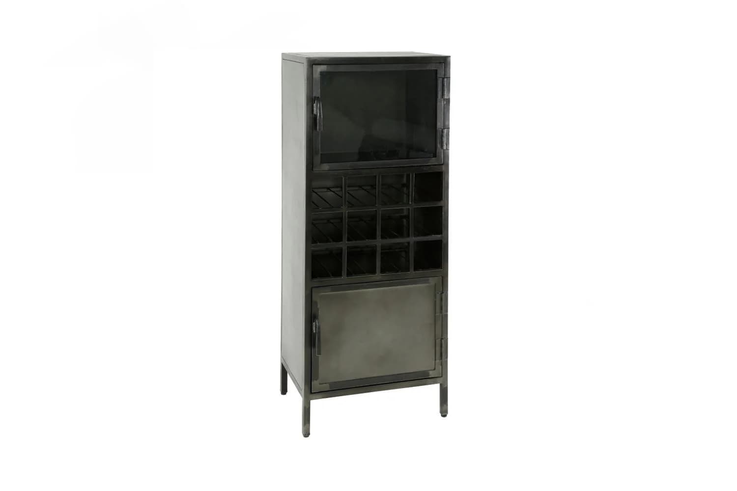 KAWOLA Weinschrank CORO Schwarz Metall