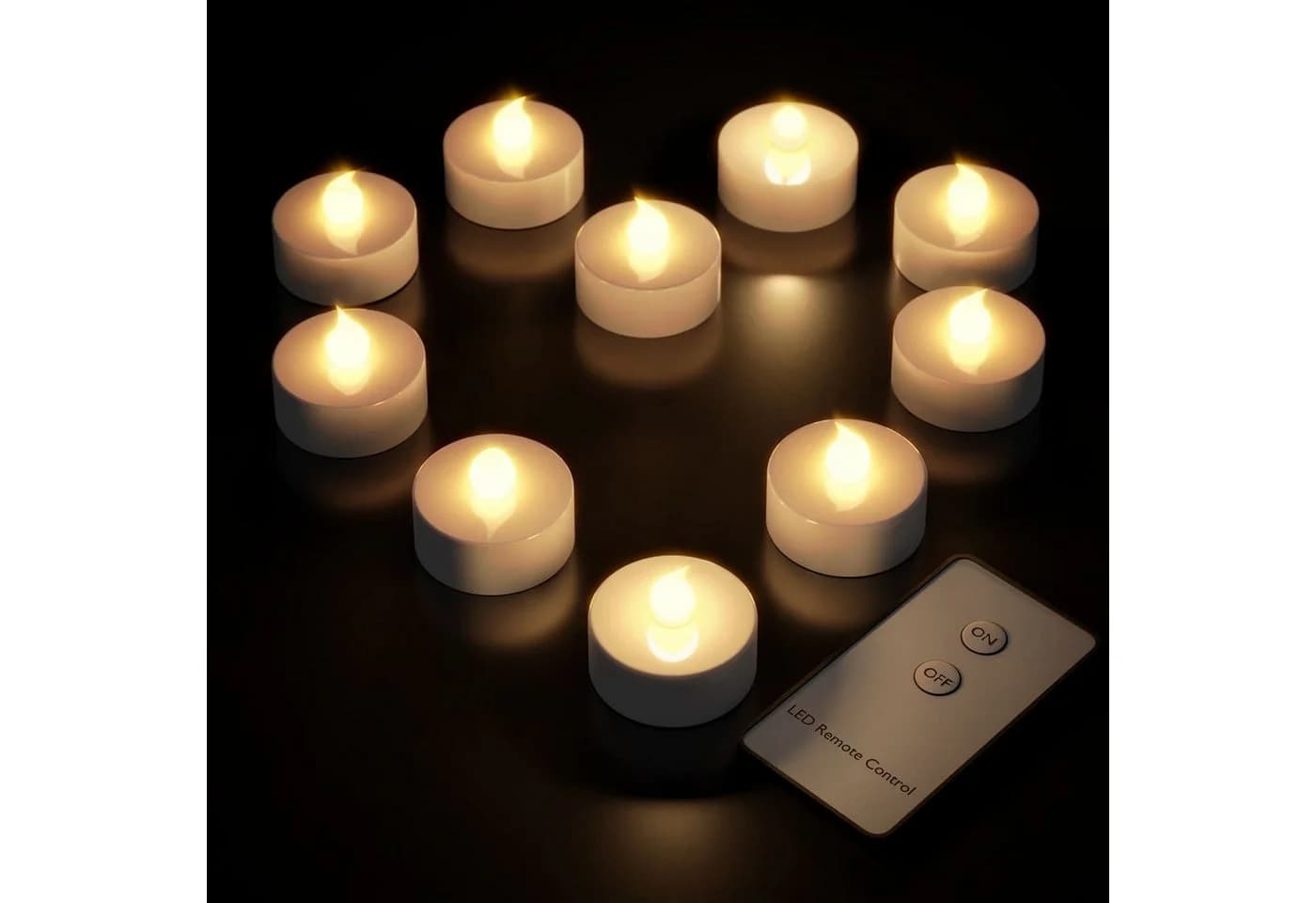 MONZANA LED-Teelichter, Flackereffekt, Fernbedienung, 10x Teelichter, 3,7 cm - Bild 4