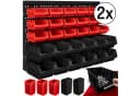 monzana Wandregal mit 30 Stapelboxen Schwarz/Rot PP Bild 2