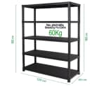 ONDIS24 Schwerlastregal Kunststoff 120 cm bis 60 kg pro Boden belastbar Bild 1