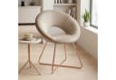 Duhome Loungesessel 439D Samt Polsterstuhl Gold Metallbeine Beige Bild 1