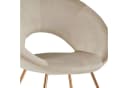 Duhome Loungesessel 439D Samt Polsterstuhl Gold Metallbeine Beige Bild 3