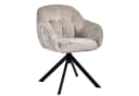 Duhome Loungesessel 9-213A Chenille Armlehnstuhl Beige 360° drehbar Bild 1