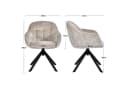 Duhome Loungesessel 9-213A Chenille Armlehnstuhl Beige 360° drehbar Bild 3