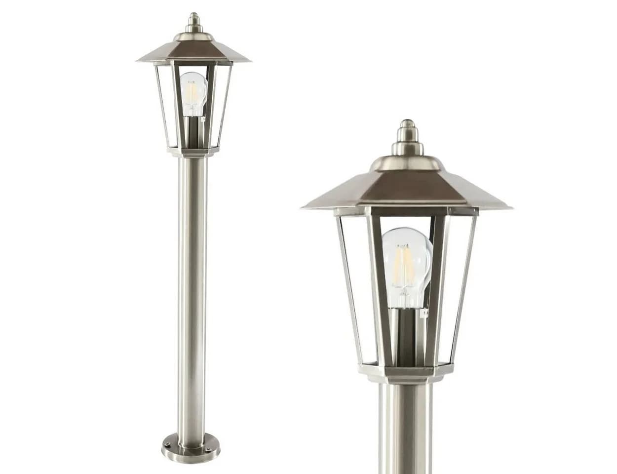 Maxkomfort Außen-Stehlampe 601-800 Silber Edelstahl Glas - Bild 2