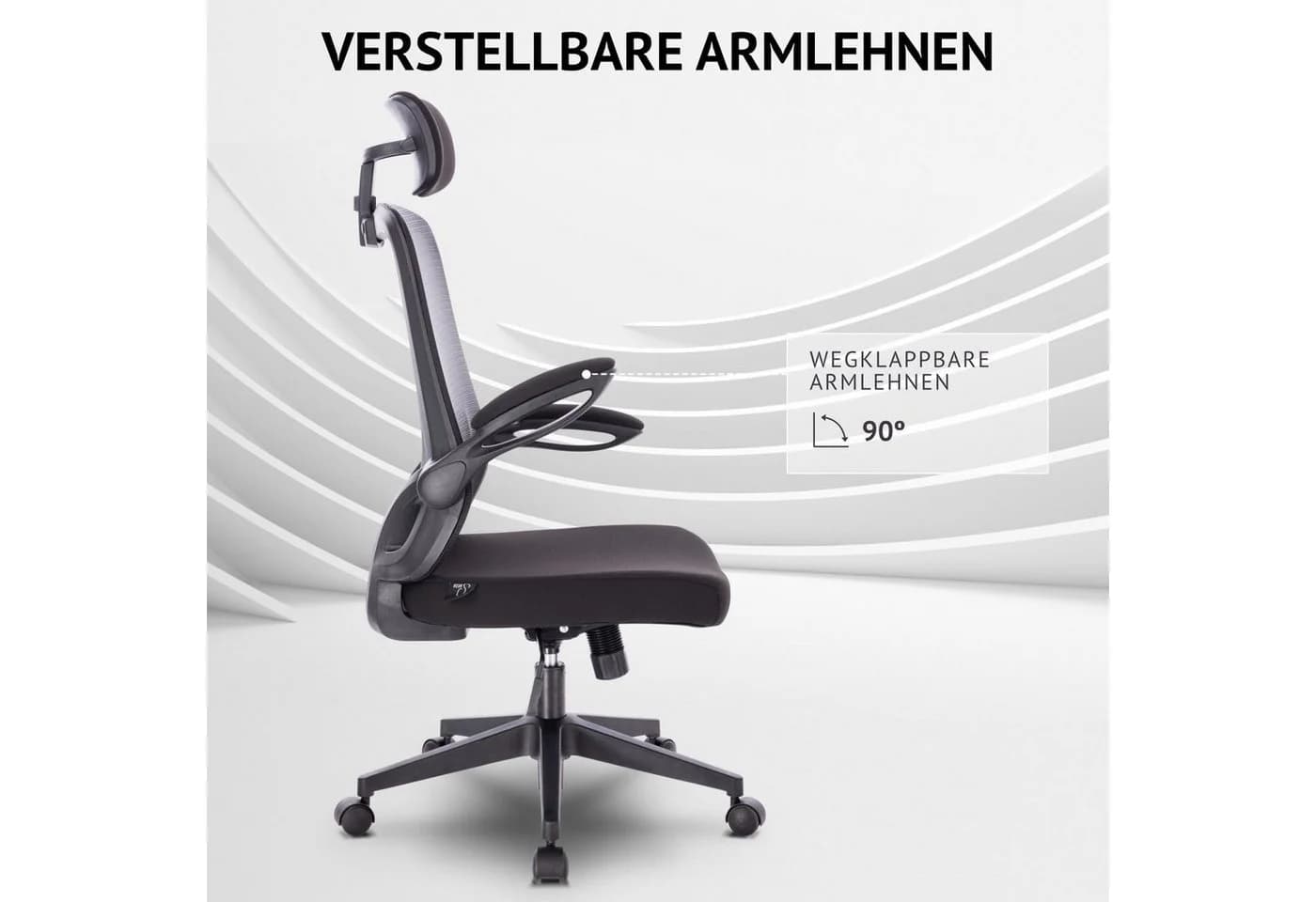 SVITA Bürostuhl SAM Ergonomisch Höhenverstellbar Schwarz - Bild 3