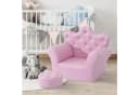 HOMCOM Prinzessinnen Sessel mit Ottomane Rosa PVC Bild 2