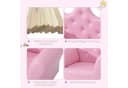 HOMCOM Prinzessinnen Sessel mit Ottomane Rosa PVC Bild 4