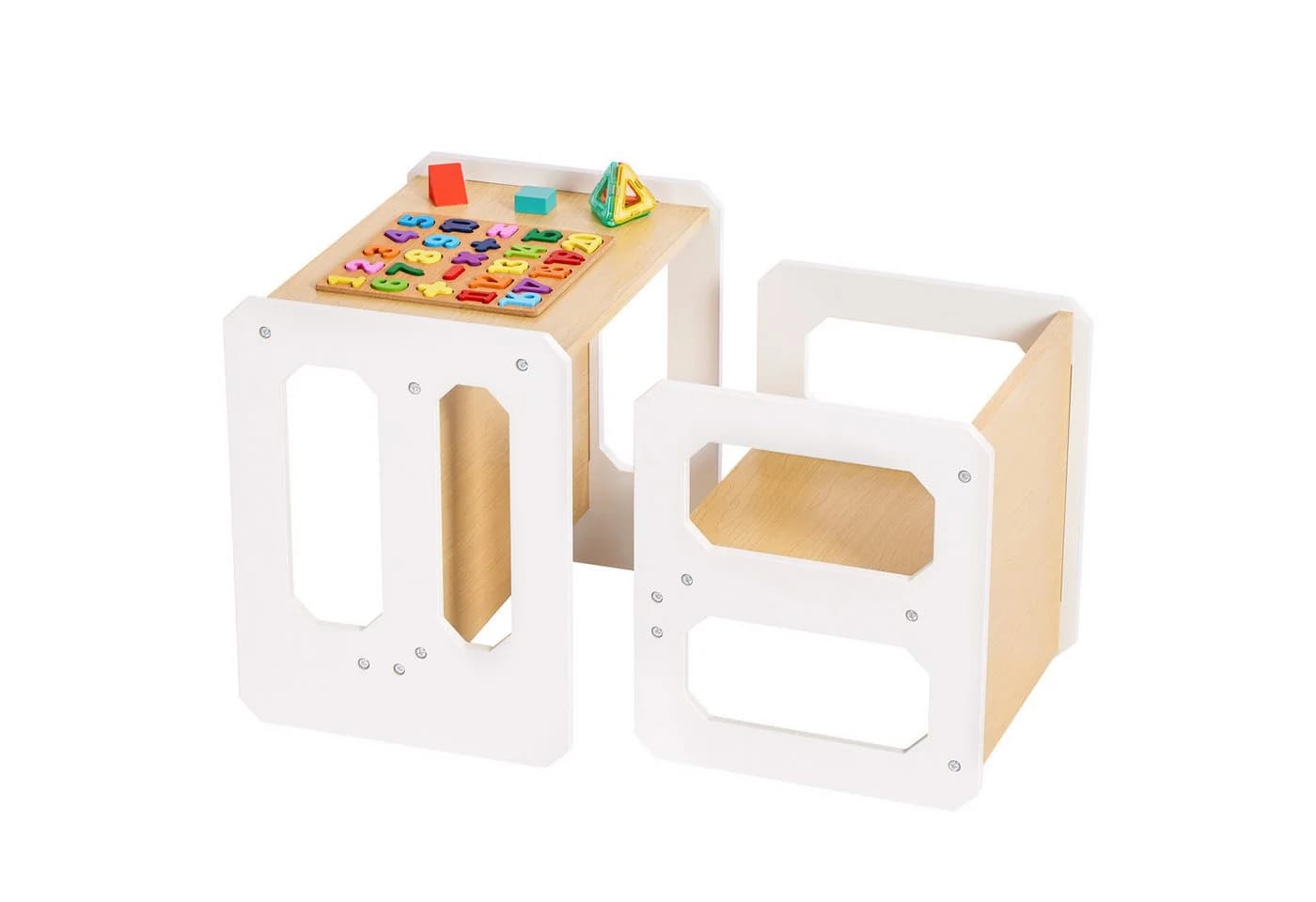 Yorbay Kindertisch 2-tlg. Holz/Grau Multifunktions-Sitzgruppe - Bild 2