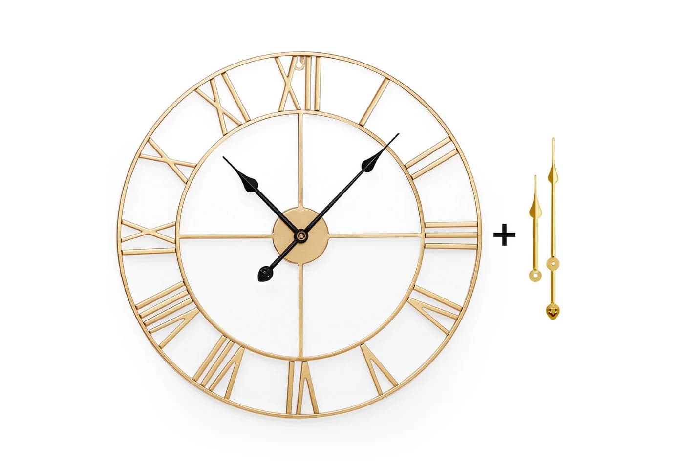 Yorbay Wanduhr XL 40cm Gold Retro mit Römischen Ziffern - Bild 2