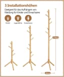 Yorbay Garderobenständer mit 8 Haken Esche-Holz Bild 4