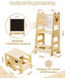 Yorbay Stehhilfe Lernturm mit Bärenmotiv und Tafel Bild 1