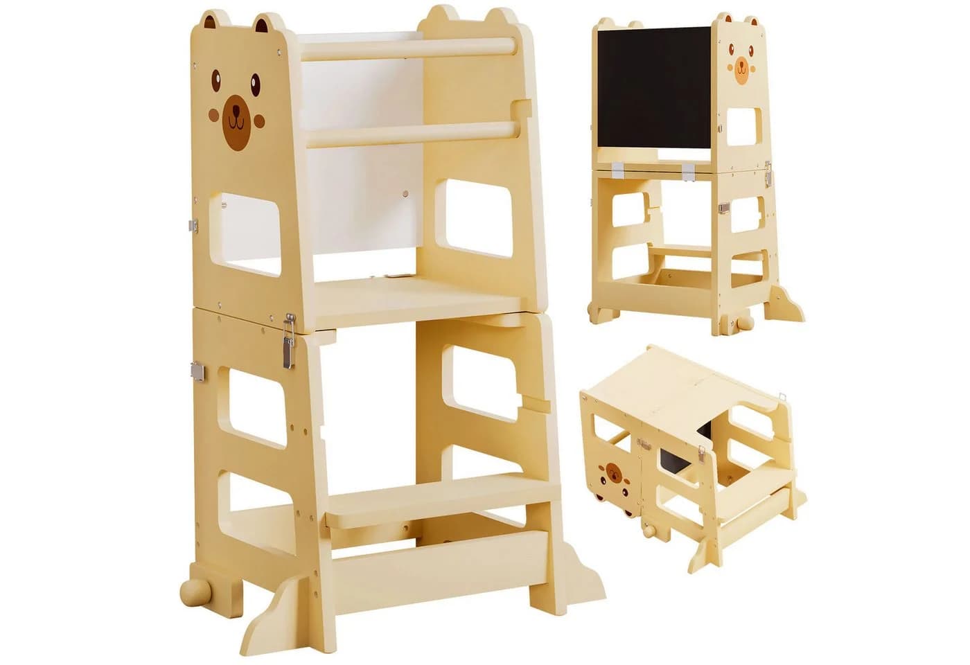 Yorbay Stehhilfe Lernturm mit Bärenmotiv und Tafel - Bild 2