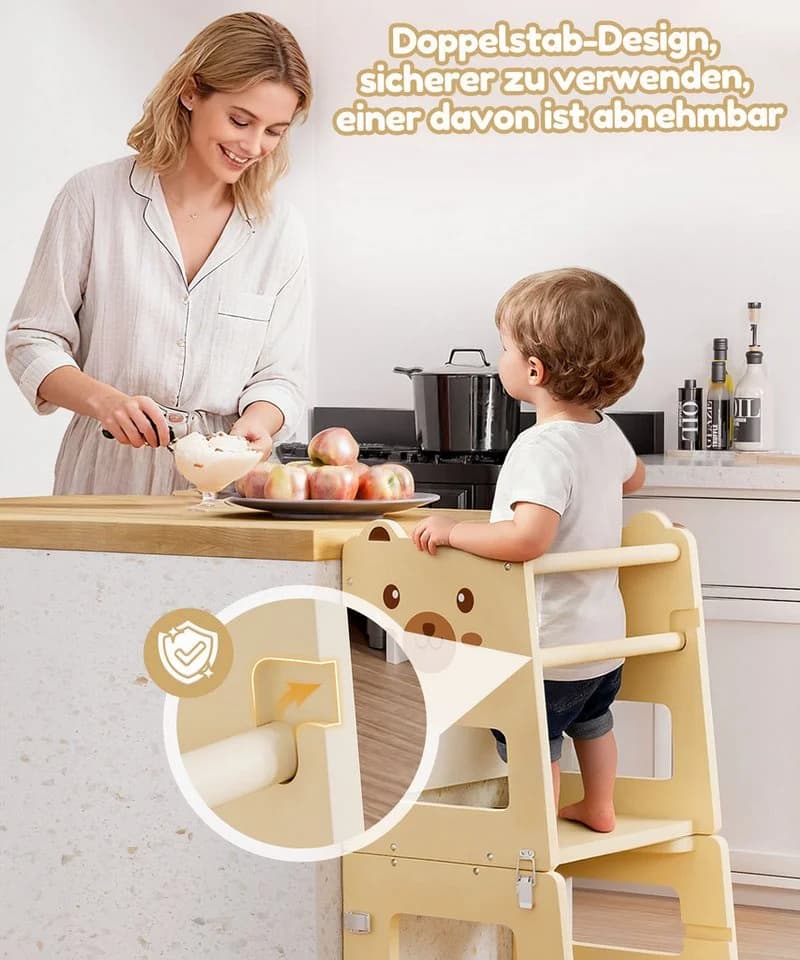 Yorbay Stehhilfe Lernturm mit Bärenmotiv und Tafel - Bild 3
