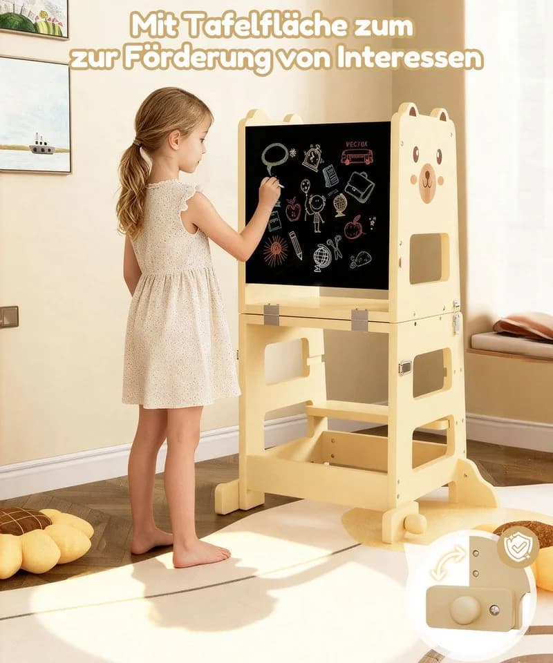 Yorbay Stehhilfe Lernturm mit Bärenmotiv und Tafel - Bild 4