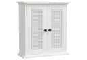 Yorbay Hängeschrank Badezimmerschrank mit Rattanfront Weißer Wandschrank Bild 1