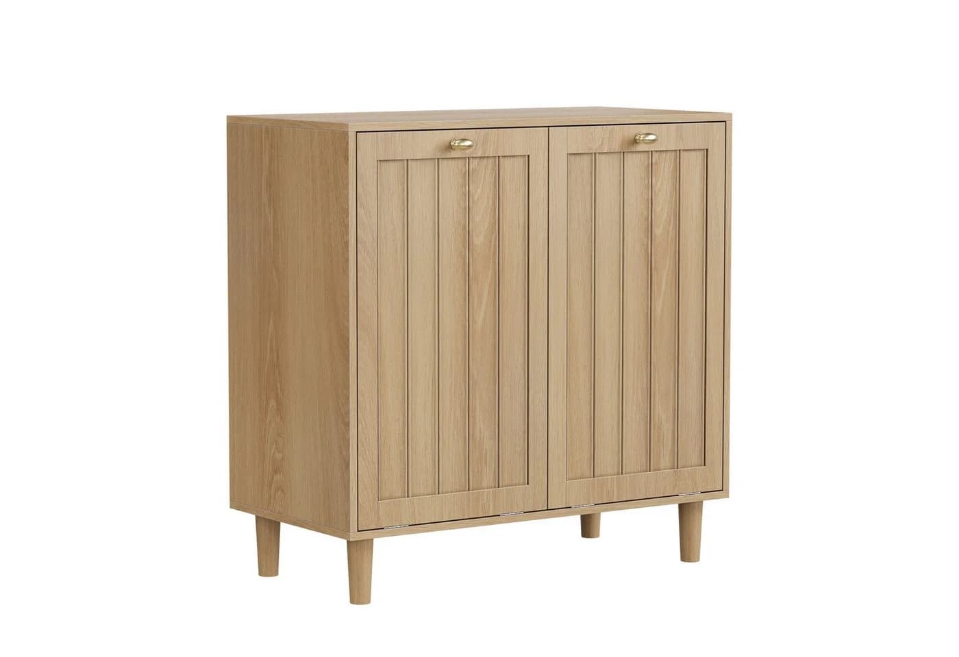 Yorbay Wäschekorb Badschrank mit herausnehmbarem Innenkorb 60L Eiche