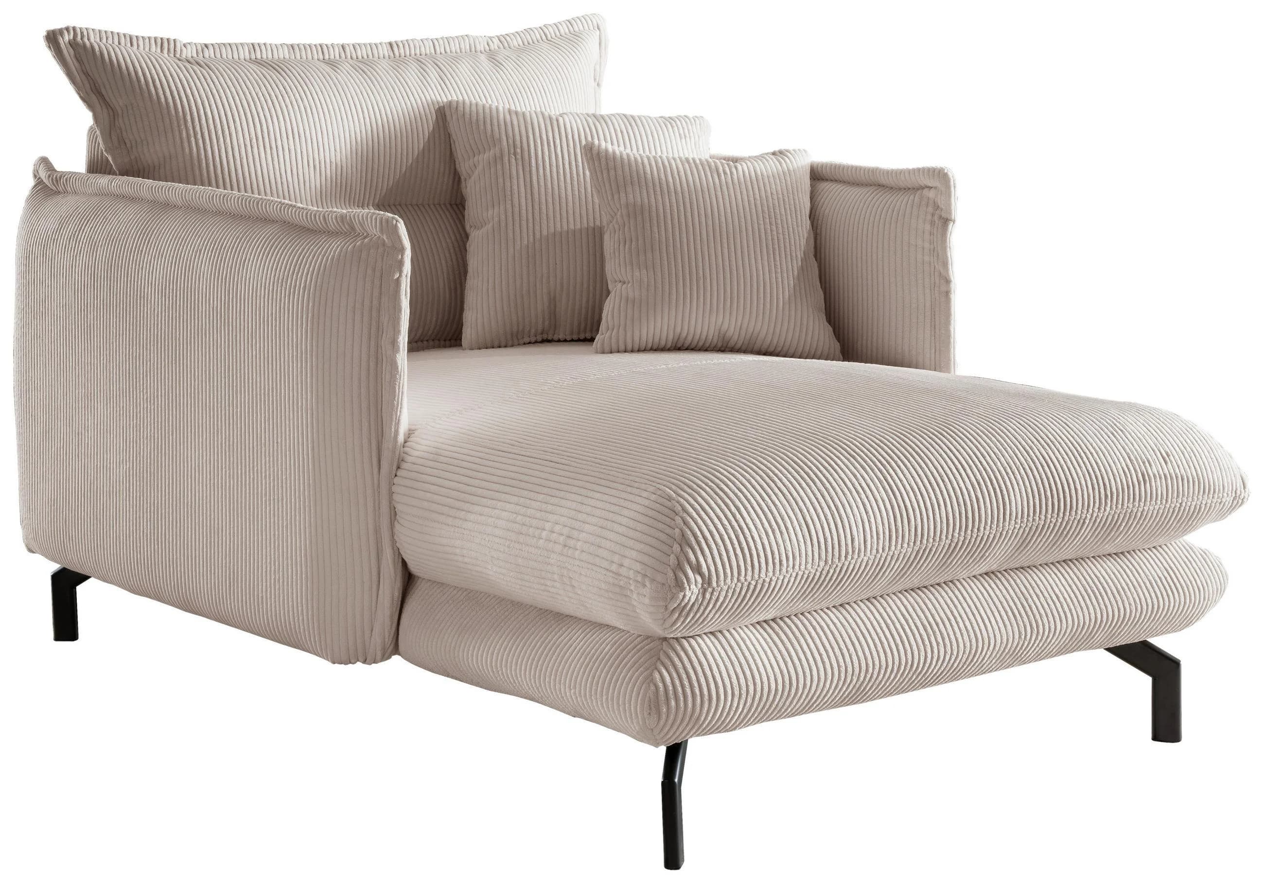 Livetastic XXL-Sessel Beige Cord-Polsterung