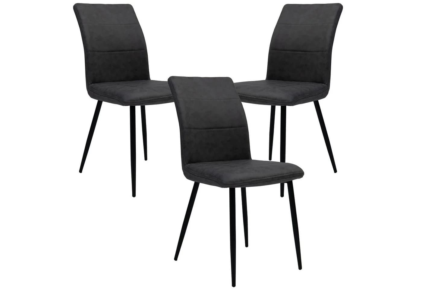 TRISENS Polsterstuhl Teona Anthrazit Lederoptik Esszimmerstuhl - Bild 2