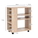 FINEBUY Standregal Weiß mit Rollen Modern Bild 3