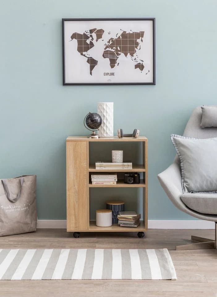 FINEBUY Standregal Weiß mit Rollen Modern - Bild 4