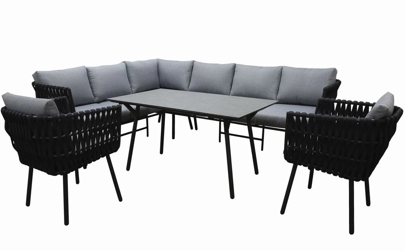Gardissimo Gartenlounge-Set Abby 4-tlg. Schwarz Aluminium