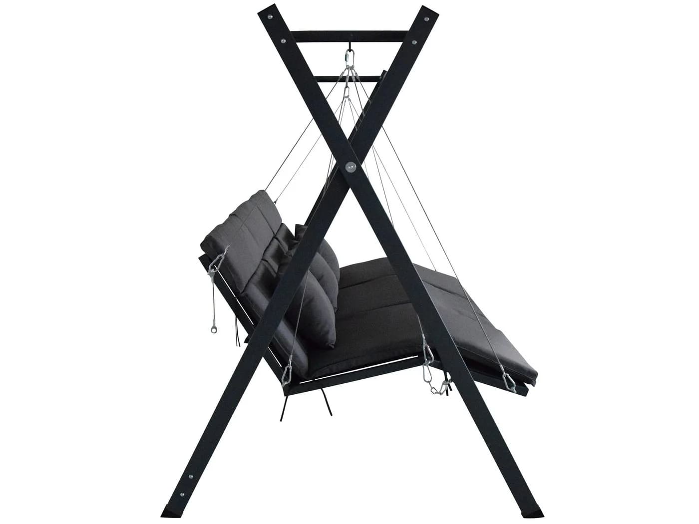 Gardissimo Hollywoodschaukel Alicia 3 - 3-Sitzer mit Liegefunktion Anthrazit