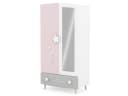 PREISBRECHER Drehtürenschrank Savannah Weiß/Rosa/Grau Modern Bild 5