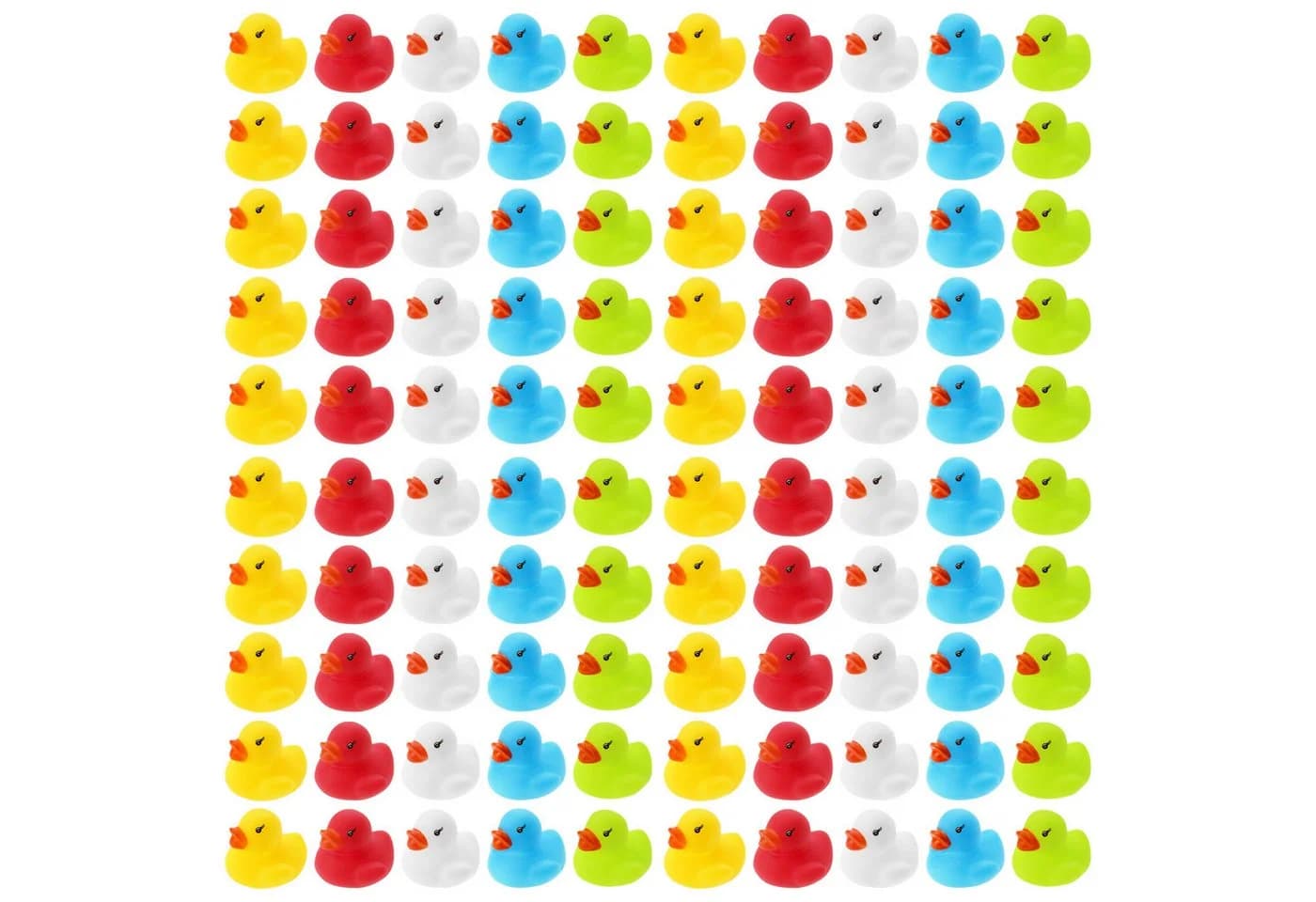 Wellgro Badeenten 100er Set Bunt Gummienten Badespielzeug - Bild 2