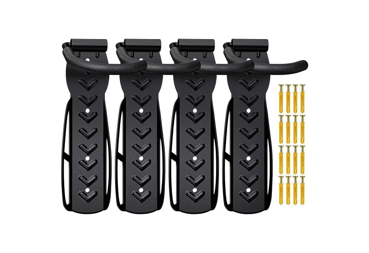 Wellgro Wand Fahrradhalter 4-tlg. Schwarz Stahl Kunststoff - Bild 2