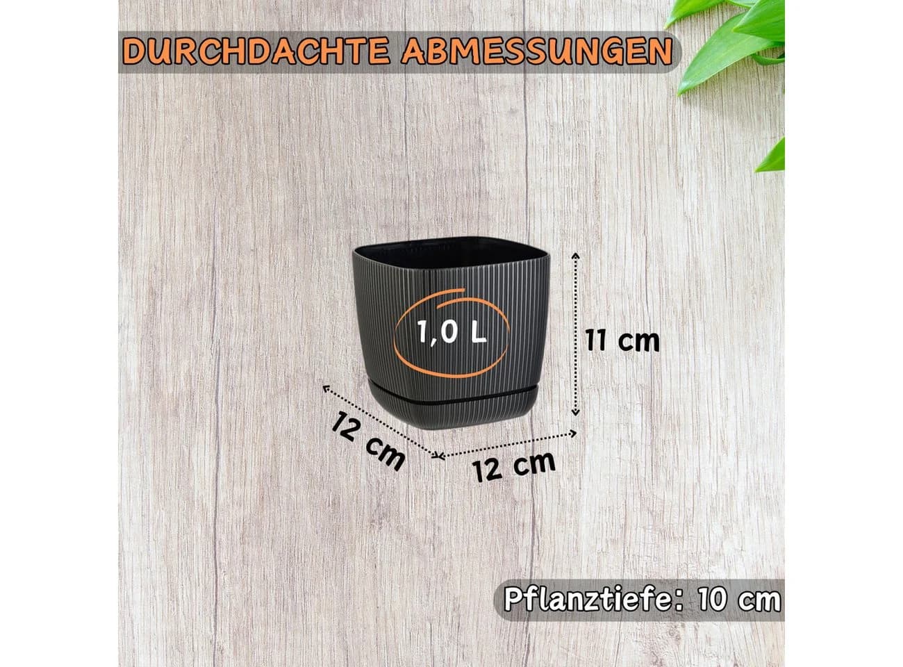 Engelland Blumentopf Beige mit Drainagesystem & Untersetzer