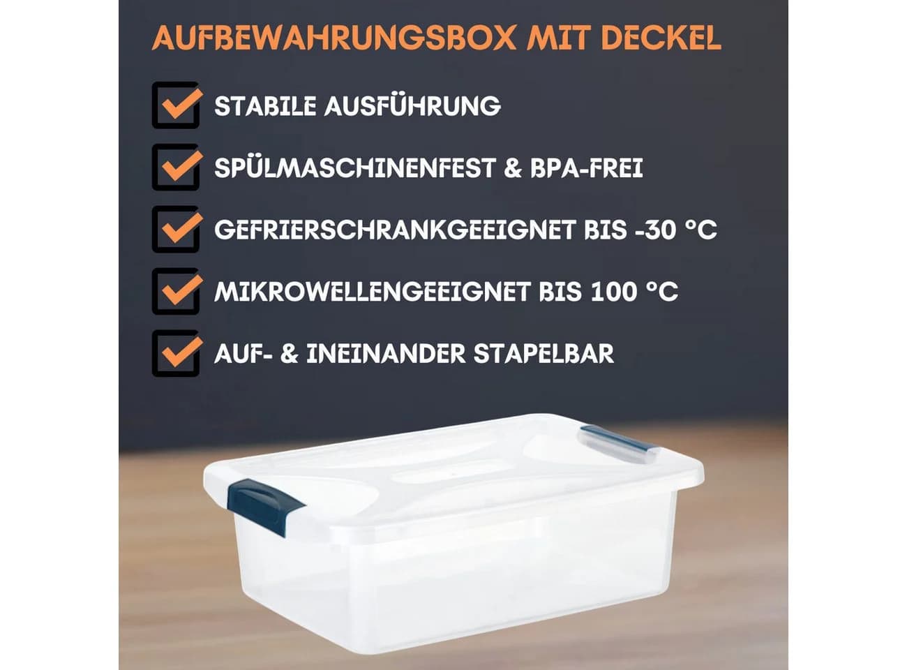 Engelland Aufbewahrungsbox Transparent Weiß mit Deckel