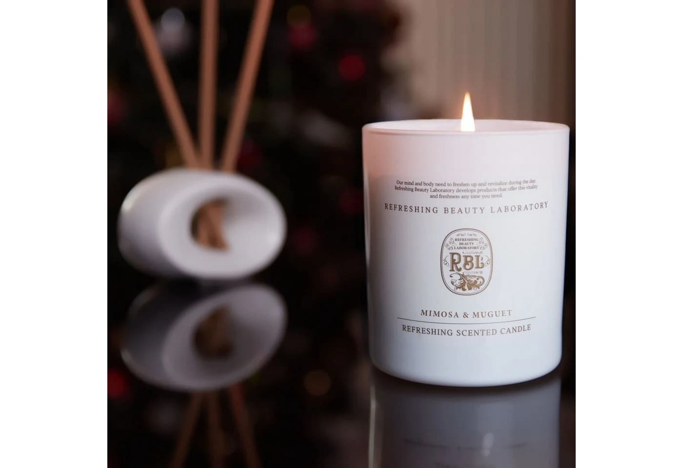 Rebul Kozmetik Duftkerze Mimosa & Muguet Weiß Gold 210g