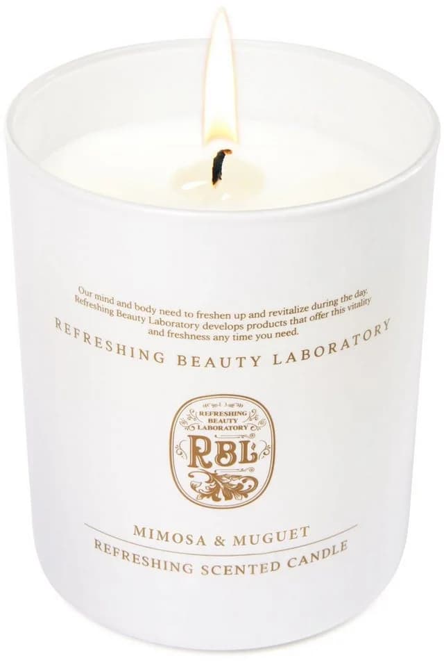 Rebul Kozmetik Duftkerze Mimosa & Muguet Weiß Gold 210g - Bild 4